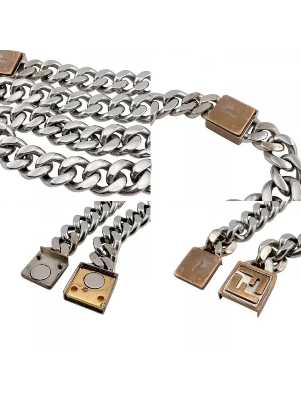 Fendi Logo Necklace Silver